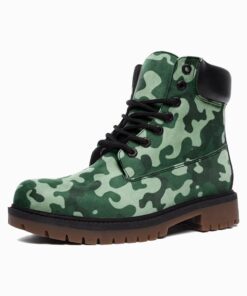 Green Woodland Camo Pattern Boots Mo25