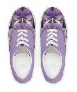 Lavender Veil Lace-Up Canvas Shoes Mo34