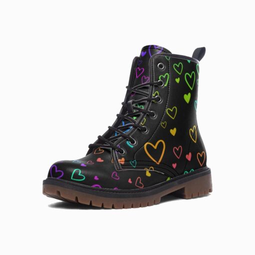 Pastel Goth Heart Combat Boots